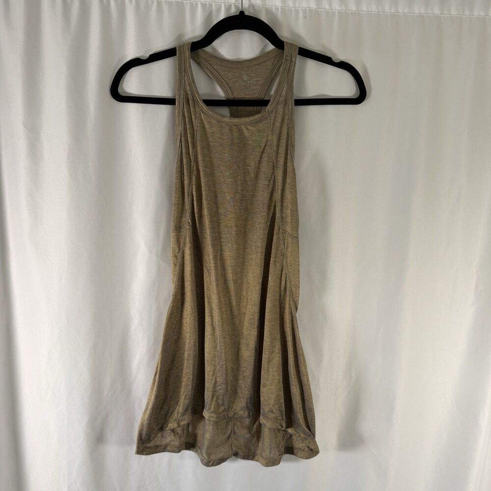 Athleta Tank Top Women's Small Gold Metallic Racerback Sleeveless Open Back Stre